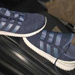 Adidas Men's Navy and White Sneakers